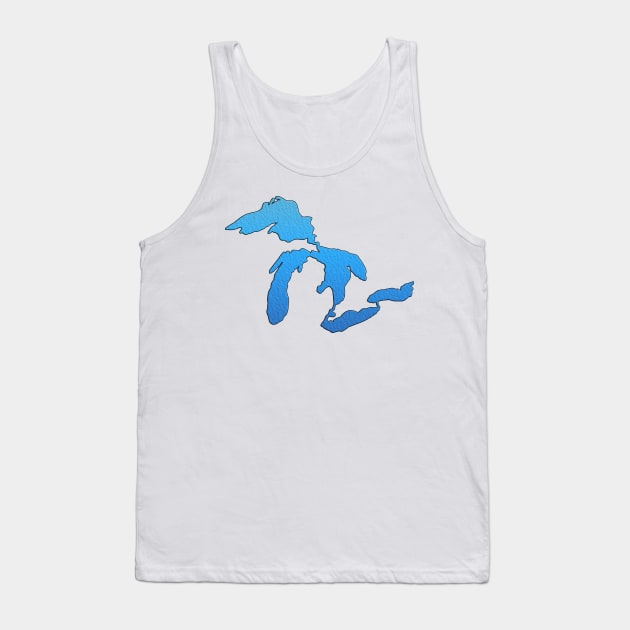 Outline of the Great Lakes Tank Top by gorff